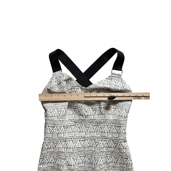 Rachel Roy Womens Midi Dress 2 Geometric Print Strappy Cross Back Detail Formal - Picture 5 of 6